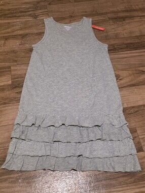 Joe Fresh Light Gray Sleeveless Ruffle-Hem  Dress